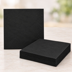 Black Dinner Napkins Big 20 Pack
